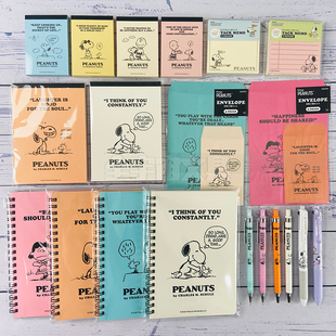 日本sunstar史努比美式复古第11弹便签本线圈本多功能笔自动铅笔