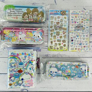 日本kamio平成幻想四叶草女孩兔子汽水泡泡限定贴纸活页夹笔盒