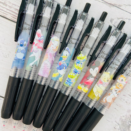 日本zebra斑马迪士尼限定美人鱼长发公主小熊维尼黑色中性笔