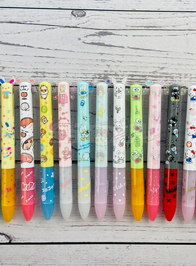 日本sakamoto三丽鸥人物限定迷你耳朵笔黑红双色圆珠笔多功能笔