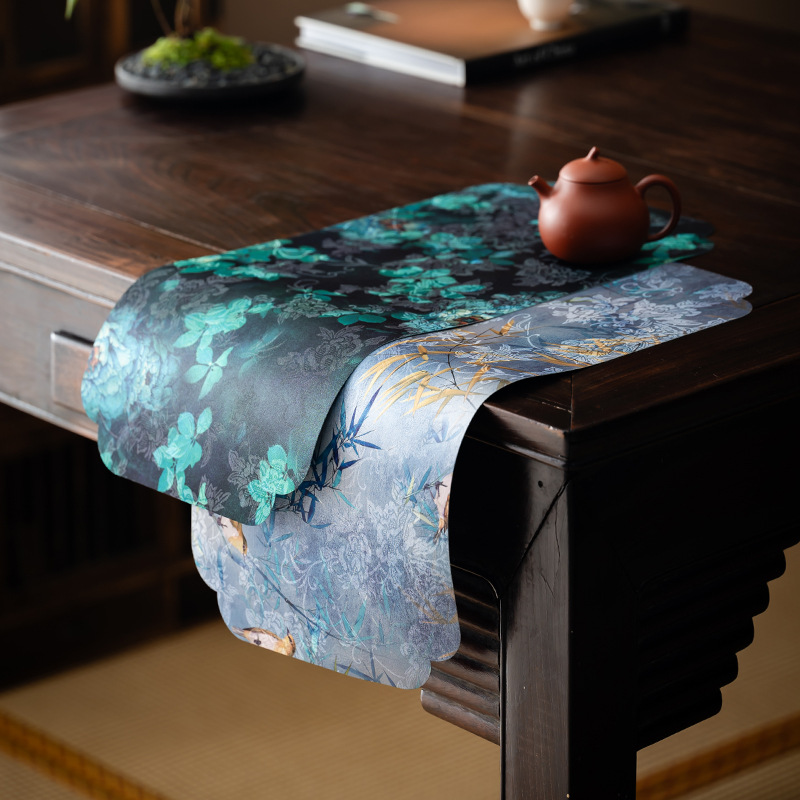 防水高端双面茶桌垫茶旗茶席
