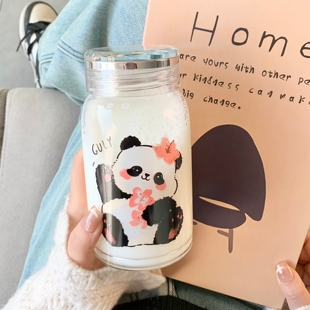 豆浆酸奶玻璃杯专用早餐杯上班族外带咖啡牛奶杯耐高温办公室便携