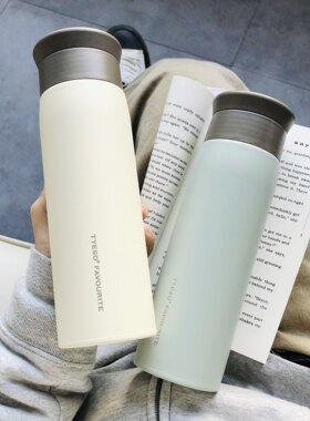 简约文艺ins磨砂保温杯原宿风不锈钢水杯男女学生潮流大容量杯子