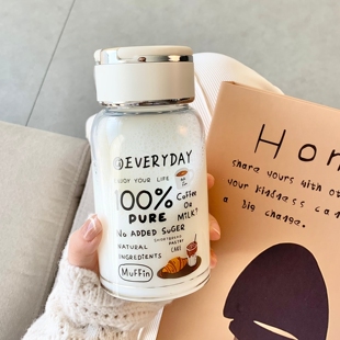 玻璃杯耐高温牛奶杯便携外带水杯2026新款女生高颜值杯子高硼硅