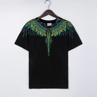 Marcelo 半袖 马塞洛MB翅膀短袖 潮牌夏季 T恤孔雀印花男女同款 正品