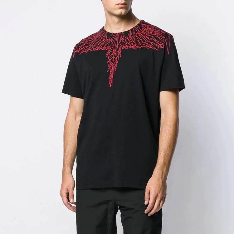 marcelo burlon 20ss马克布隆素描红翅膀mb短袖男女情侣装半袖t恤