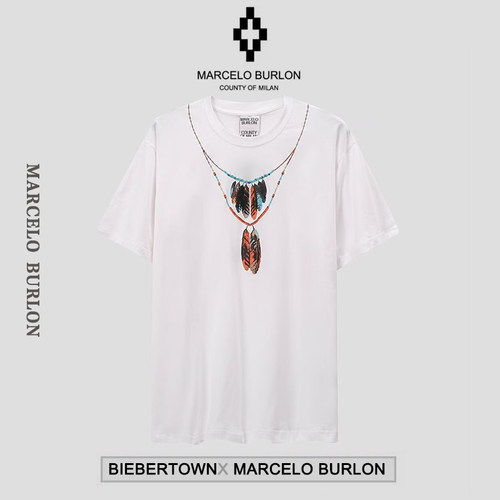 正品Marcelo Burlon 马塞洛布隆mb翅膀短袖T恤印花图案潮男女同款