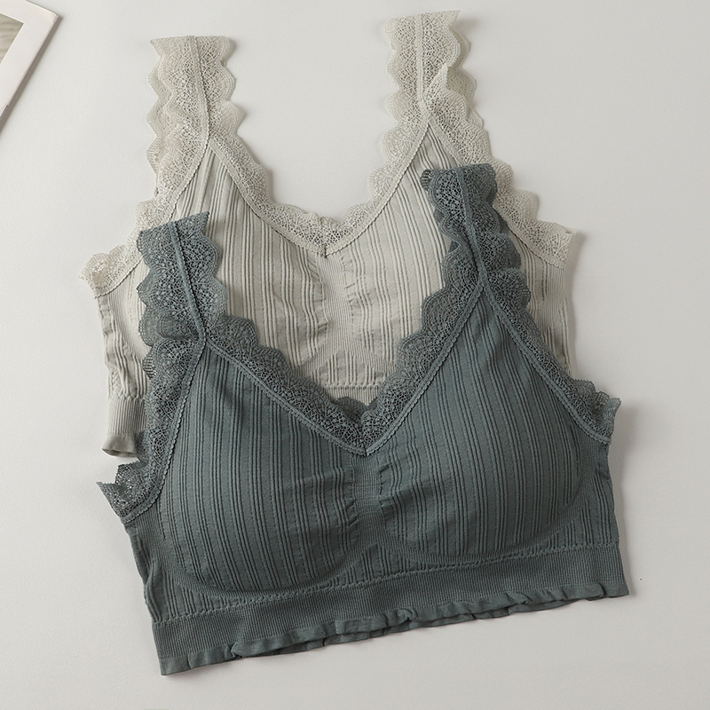 小胸平胸加厚内衣女无痕无钢圈背心式无扣抹胸聚拢显胸舒适文胸罩