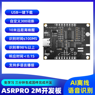 ASRPRO语音识别模块2M开发板 Ai离线语音智能控制模块 自定义词条