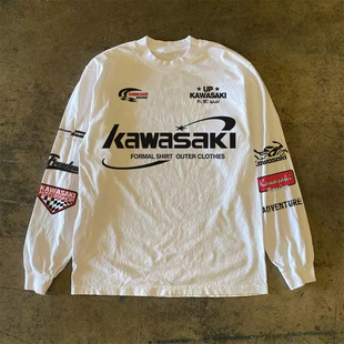 复古vintage长袖 痞帅情侣打底衫 t恤简约显瘦 趣味美式 300克重磅