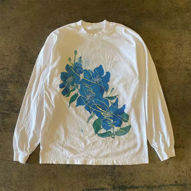 300克重磅！百搭高街t恤洋气个性长袖宽松潮流休闲上衣小众情侣装