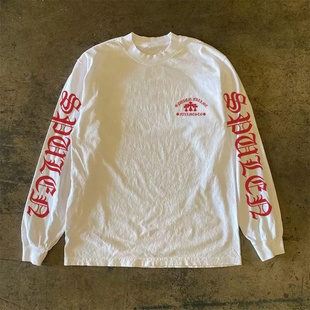 休闲长袖 街头情侣百搭上衣新款 t恤原宿风 慵懒小众美式 300克重磅