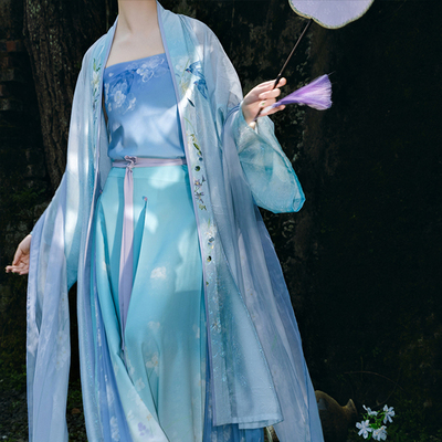 裳宫语【青萍】宋制汉服吊带对襟长衫改良三涧裙*售完不补