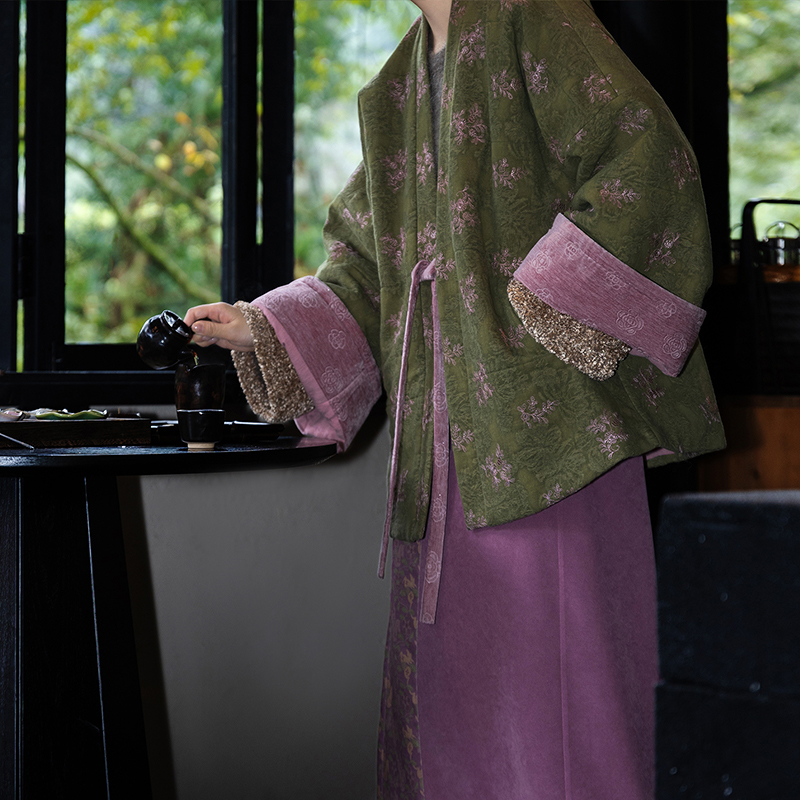 裳宫语【著秋雨】宋制汉服汉元素改良棉麻对襟袄两片裙*售完不补