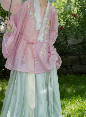 裳宫语【知春意】明制汉服天丝双色交领衫百迭裙2026春上新