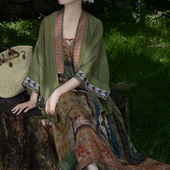 袅袅 改良汉服国风元 素天丝短衫 裳宫语 苎麻吊带裙 售完不补