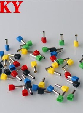 TE0508双线管形预绝缘端子TE10-14针管型护线套TE2513冷压接端头