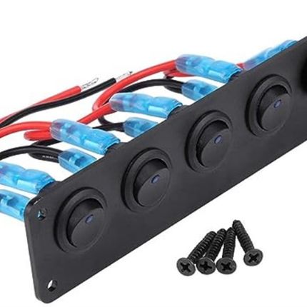 12V蓝色房车改装开关 按钮开关组合 5个LED显示开关组合 ON-OFF