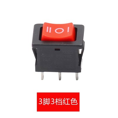 翘板船型按钮开关船形电源跳板KCD10-103黑色3脚3档船行船式三档