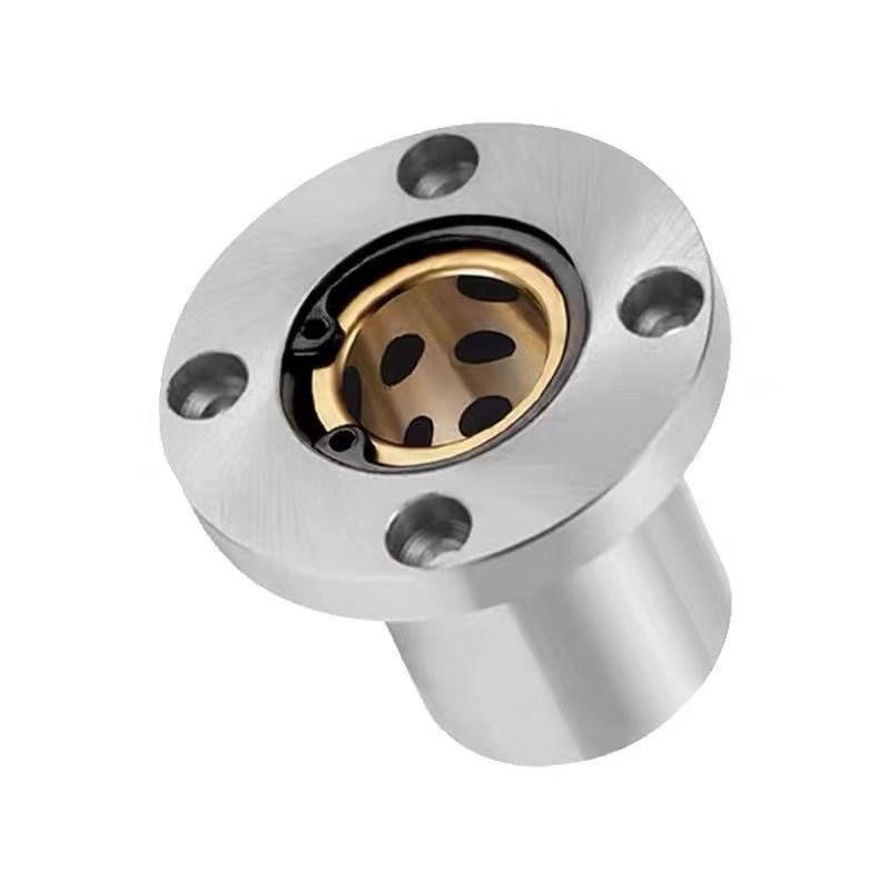 外钢内铜石墨铜套圆法兰直线轴承LMF10 12 16 20 25 30 35X 40  U