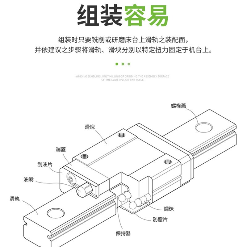 微型直线导轨滑块 小型滑台导轨滑块 MGN12CT微型直线导轨滑块