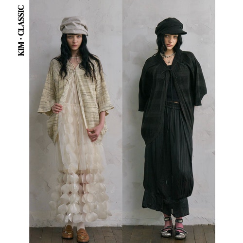 KIM Classic「Lichen」工艺褶皱绑带斗篷披肩