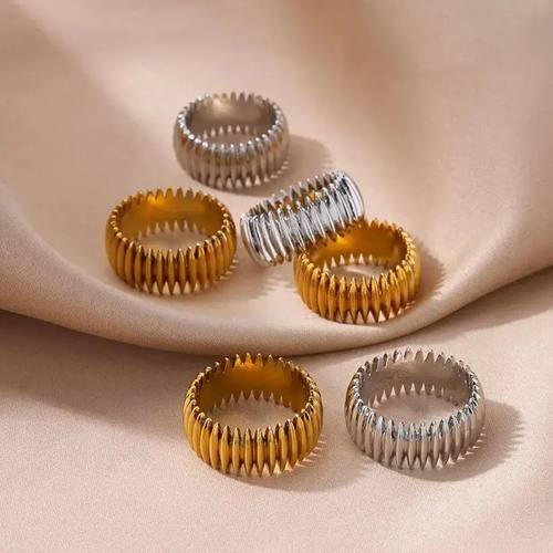 Stainless Steel Creative Geometry Rings For Women Men Openin