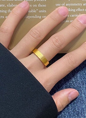 深圳钛钢古法平安无事戒指女久不褪色素圈指环男女士情侣款