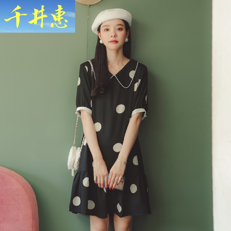 孕妇连衣裙夏季洋气孕妇装夏天裙子雪纺孕妇裙子夏娃娃裙潮妈夏千