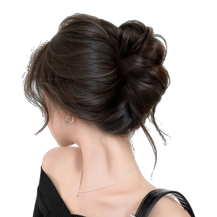 丸子头假发圈千金花苞头抓夹仿真发高颅顶增发量新中式盘发假发包