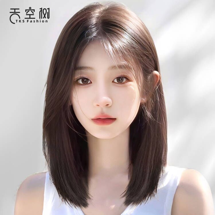 2023新款假发女全头套真发全真人发自然长发无痕整顶短发高端发套