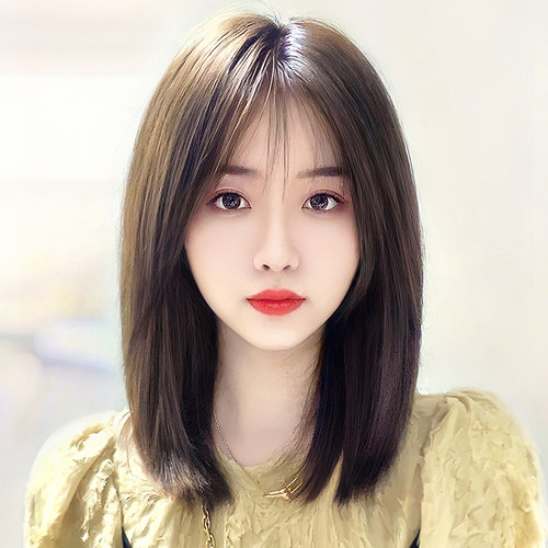 假发真发真人发丝自然短发全头套女新款波波头锁骨整顶假发套长发