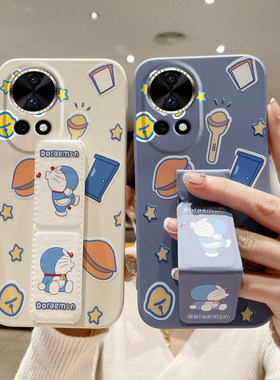 适用于华为Nova15Pro手机壳14活力版/13Pro/12Pro哆啦A梦11Ultra磁吸带支架Nova10/9硅胶8可折叠腕带7Pro软壳