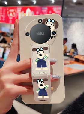 荣耀X60手机壳防摔X50i背贴X40带支架X40GT掌门狗荣耀x30/x20/x20/x10/9x桌面横竖屏懒人追剧神器磁吸腕带套