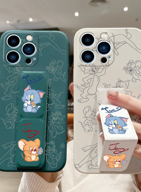 猫和老鼠适用苹果16E手机壳16ProMax卡通14Plus可爱15Pro防摔全包镜头iPhone13/12/11/XS/XR/8背贴支架保护套