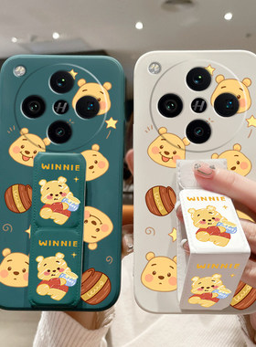 适用OPPOFindX8s+手机壳x8/7Ultra磁吸带支架OPPOk12s全包防摔x6Pro卡通可爱Findx5维尼熊k11x硅胶软壳保护套