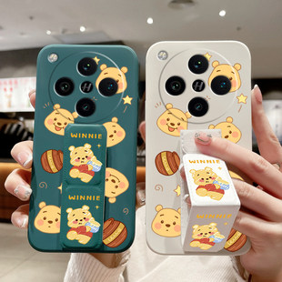 适用OPPOFindX8s+手机壳x8/7Ultra磁吸带支架OPPOk12s全包防摔x6Pro卡通可爱Findx5维尼熊k11x硅胶软壳保护套