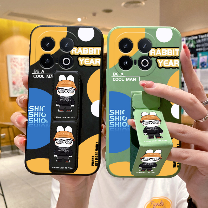 适用iQOO13手机壳兔先生iQOOneo10Pro+个性潮牌z10Turbo/Neo9/8/7磁吸支架iQOO12/11/10/9折叠腕带Z9/Z8男款
