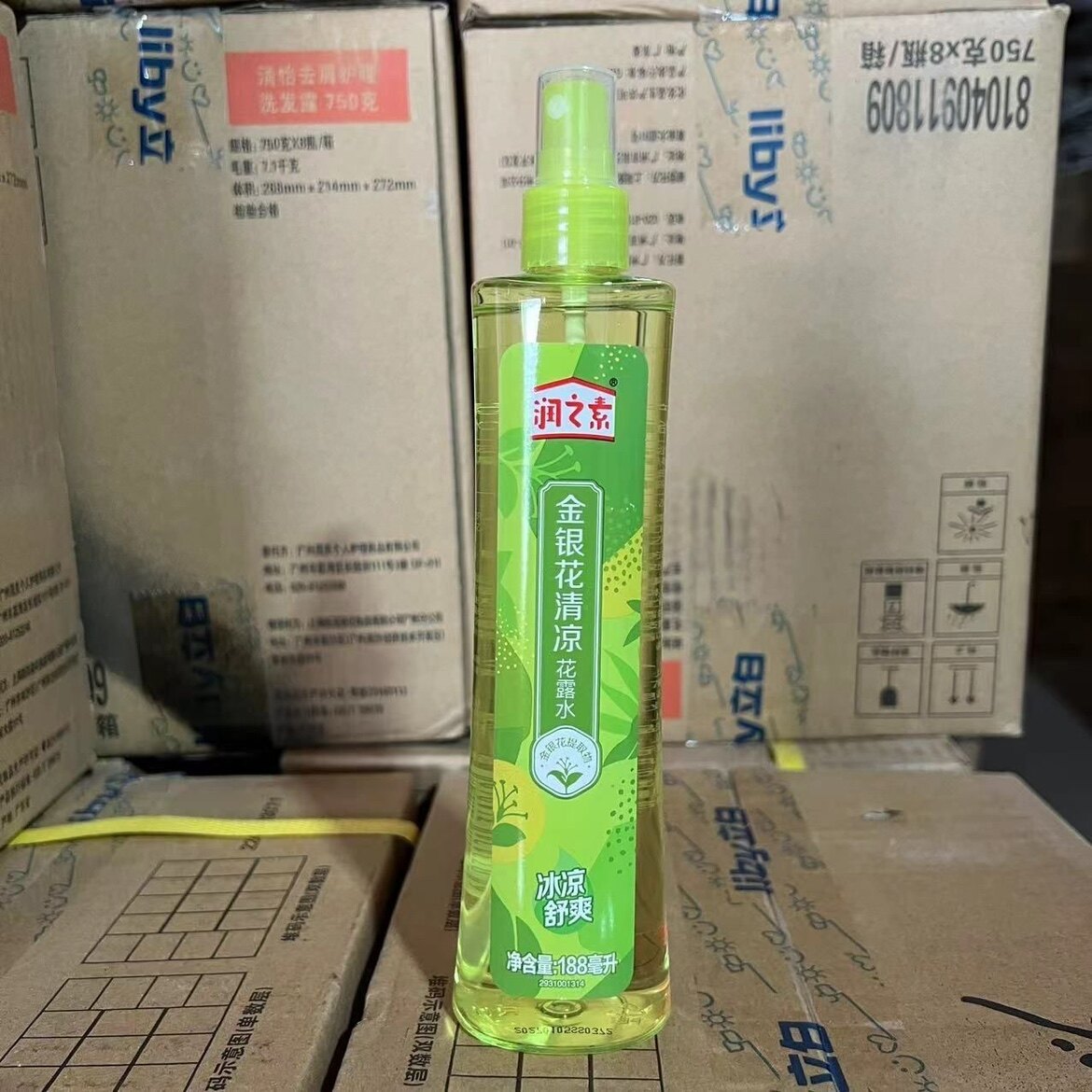 立白润之素花露水 金银花艾草精华止痒驱蚊188ml花露水 清爽醒肤