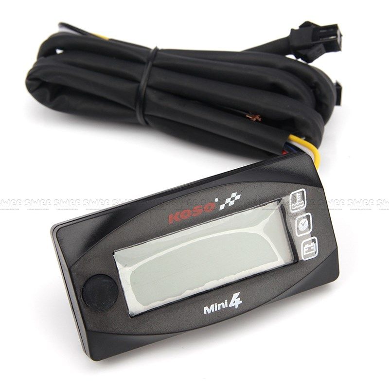 新款摩托车油温表koso四合一水B温/油温/电压表/时间显示改装仪表