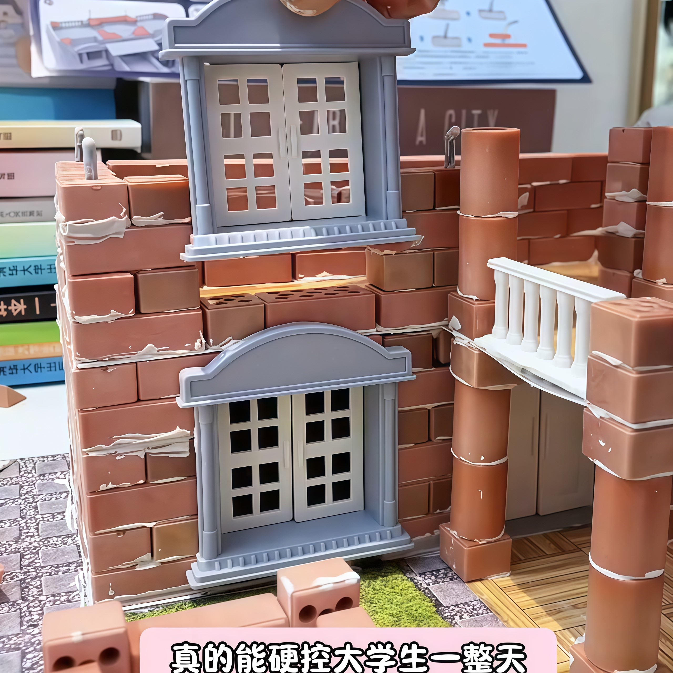 泥瓦匠建房子玩具小小泥瓦匠盖房子砌墙儿童手工diy拼装益智玩具