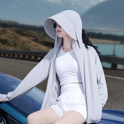 轻薄透气防紫外线可拆大檐防晒衣