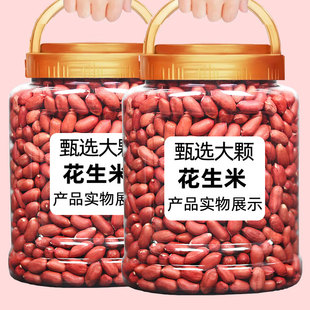 红皮花生打豆浆五红汤料东北农家新鲜生的花生米原味四粒红衣花生