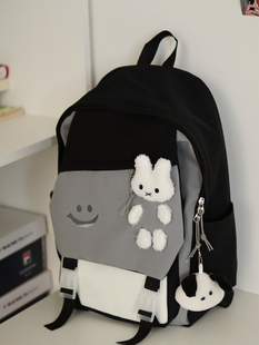 大容量百搭校园背包小兔子学院风双肩包初中学生书包女生原创小众
