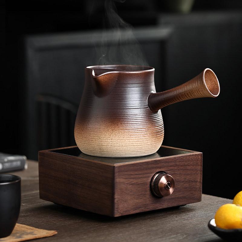 陶泥罐罐茶煮奶茶专用烤奶茶罐煮茶器电陶炉整套围炉煮茶侧把茶壶