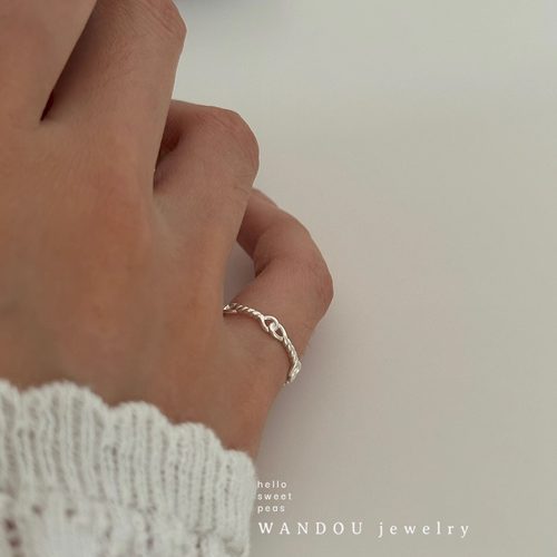 戒指珍珠花朵设计感豌豆饰物纯银