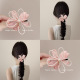 温柔甜美米白网纱花朵发夹2024新款 发卡气质珍珠鸭嘴夹侧边夹头饰