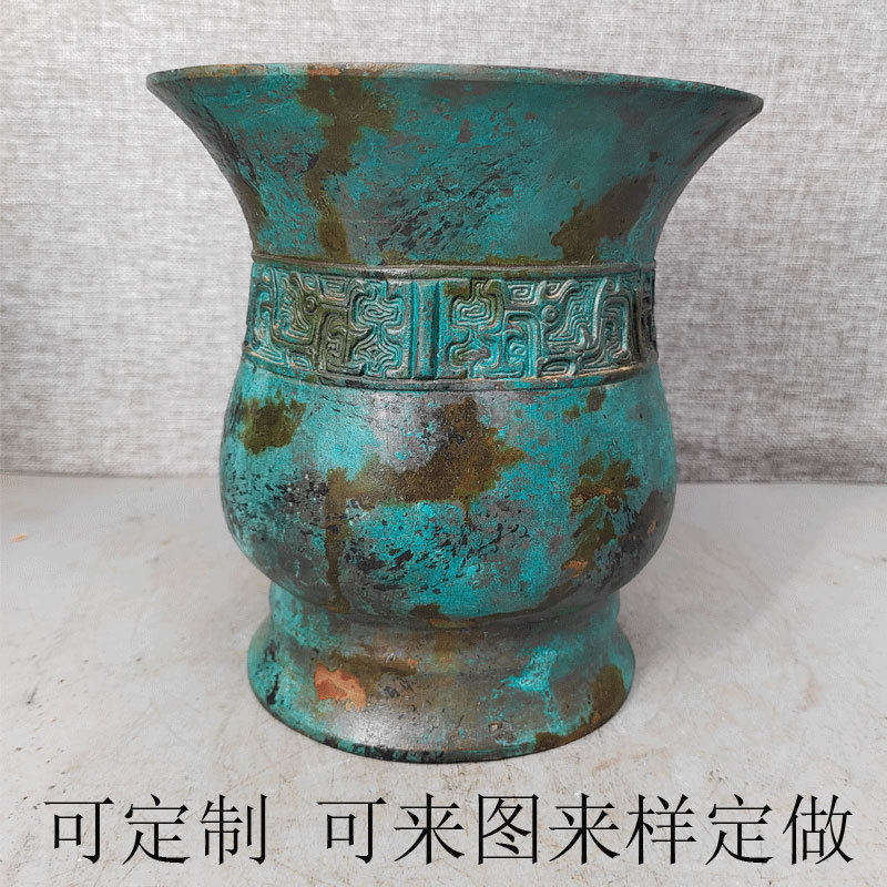仿古青铜器小臣单觯酒器酒柜工艺品礼品摆件装饰用品影视道具