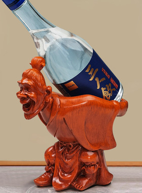 创意老头红酒架摆件简约白酒葡萄酒瓶架子洋酒架红酒展示架酒托