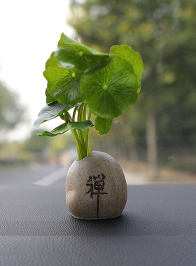 禅 止语 汽车摆件 仿真花吉祥果车内装饰品 绿色植物盆栽车载摆件